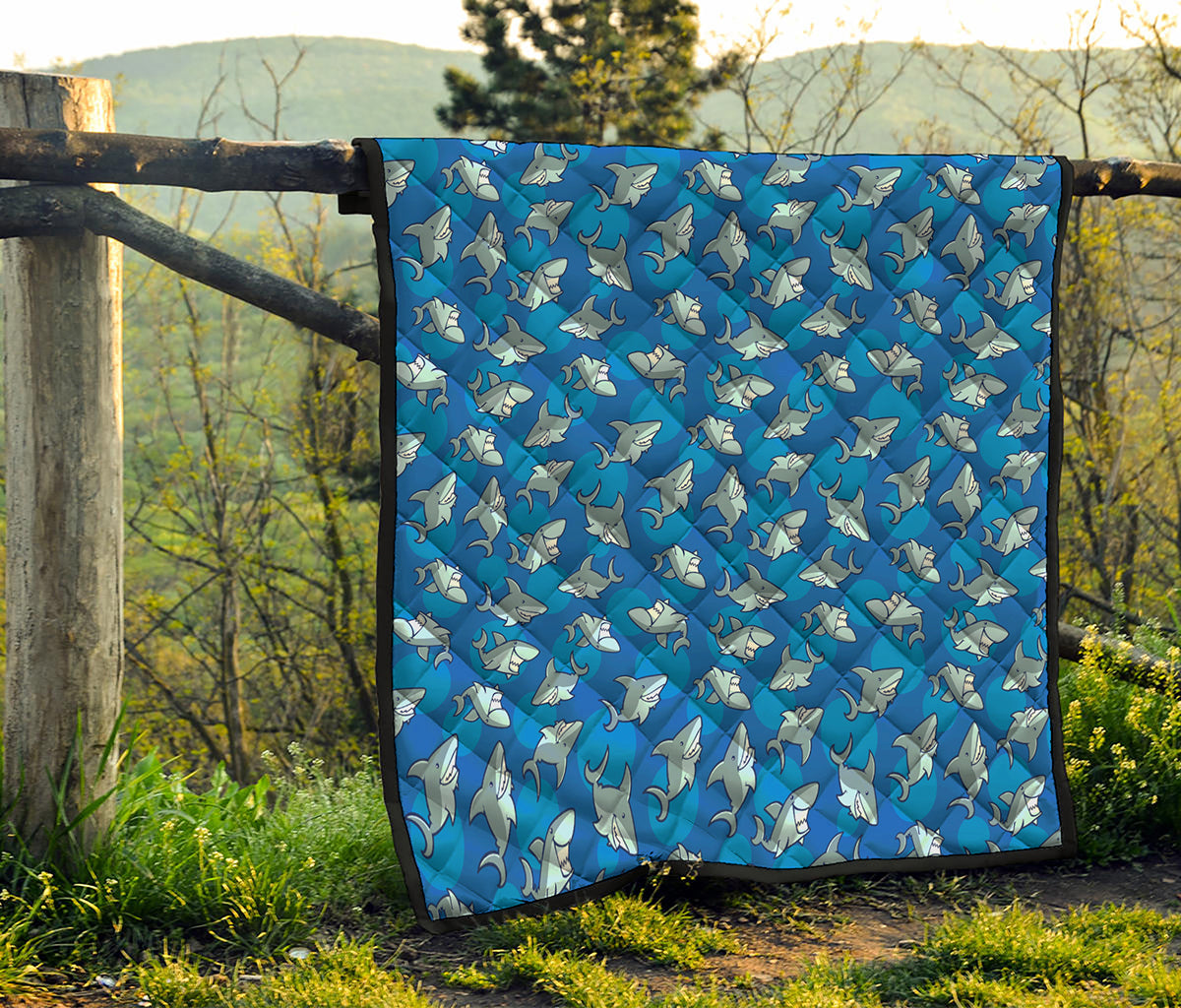 Cartoon Shark Pattern Print Quilt