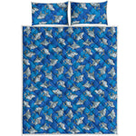 Cartoon Shark Pattern Print Quilt Bed Set