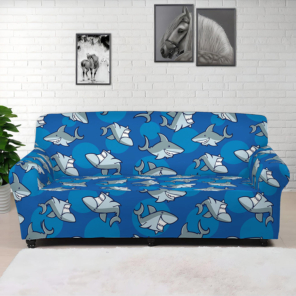 Cartoon Shark Pattern Print Sofa Cover