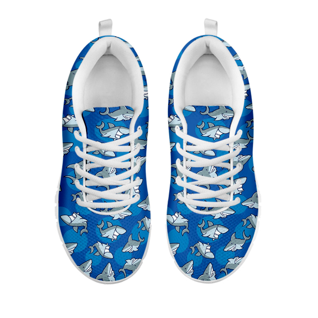 Cartoon Shark Pattern Print White Sneakers