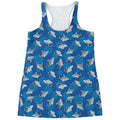 Cartoon Shark Pattern Print Women's Racerback Tank Top