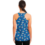 Cartoon Shark Pattern Print Women's Racerback Tank Top