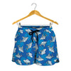 Cartoon Shark Pattern Print Women's Shorts