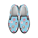 Cartoon Sheep Pattern Print Black Slip On Shoes