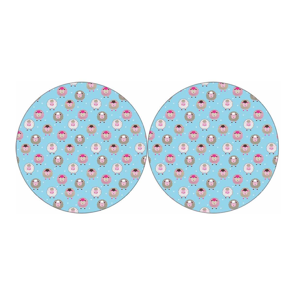 Cartoon Sheep Pattern Print Car Coasters