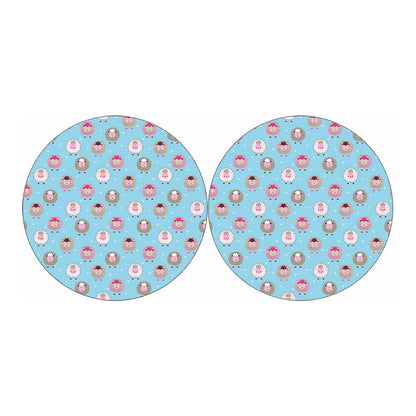 Cartoon Sheep Pattern Print Car Coasters