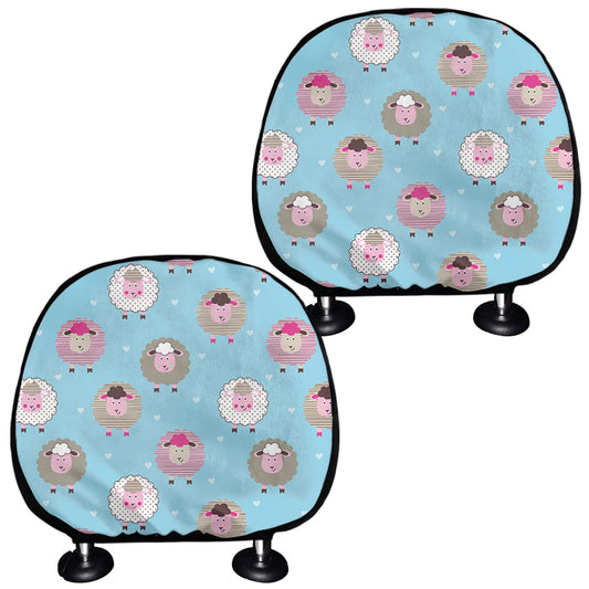 Cartoon Sheep Pattern Print Car Headrest Covers