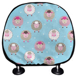 Cartoon Sheep Pattern Print Car Headrest Covers
