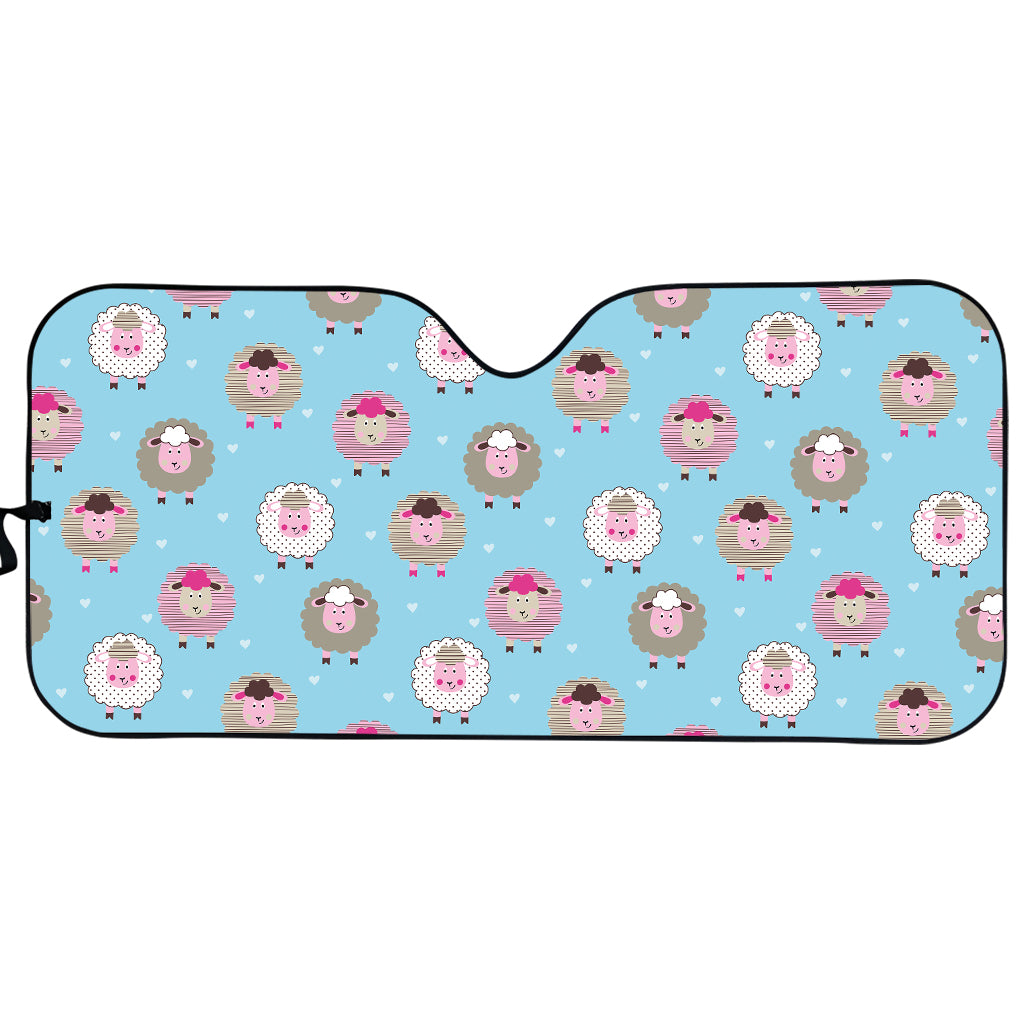 Cartoon Sheep Pattern Print Car Sun Shade