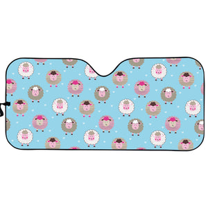 Cartoon Sheep Pattern Print Car Sun Shade