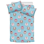 Cartoon Sheep Pattern Print Duvet Cover Bedding Set