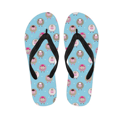 Cartoon Sheep Pattern Print Flip Flops