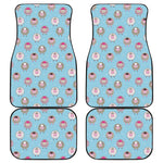 Cartoon Sheep Pattern Print Front and Back Car Floor Mats