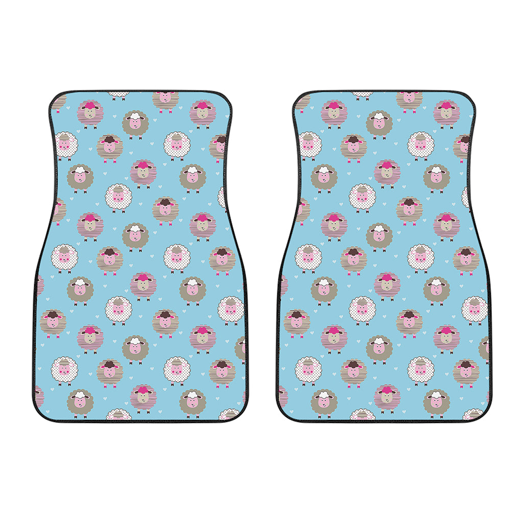 Cartoon Sheep Pattern Print Front Car Floor Mats