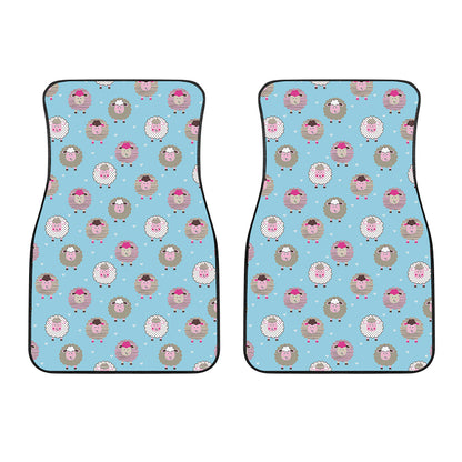 Cartoon Sheep Pattern Print Front Car Floor Mats