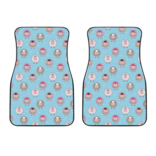 Cartoon Sheep Pattern Print Front Car Floor Mats