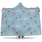 Cartoon Sheep Pattern Print Hooded Blanket