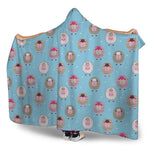 Cartoon Sheep Pattern Print Hooded Blanket
