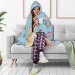 Cartoon Sheep Pattern Print Hooded Blanket