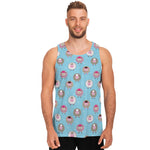 Cartoon Sheep Pattern Print Men's Tank Top