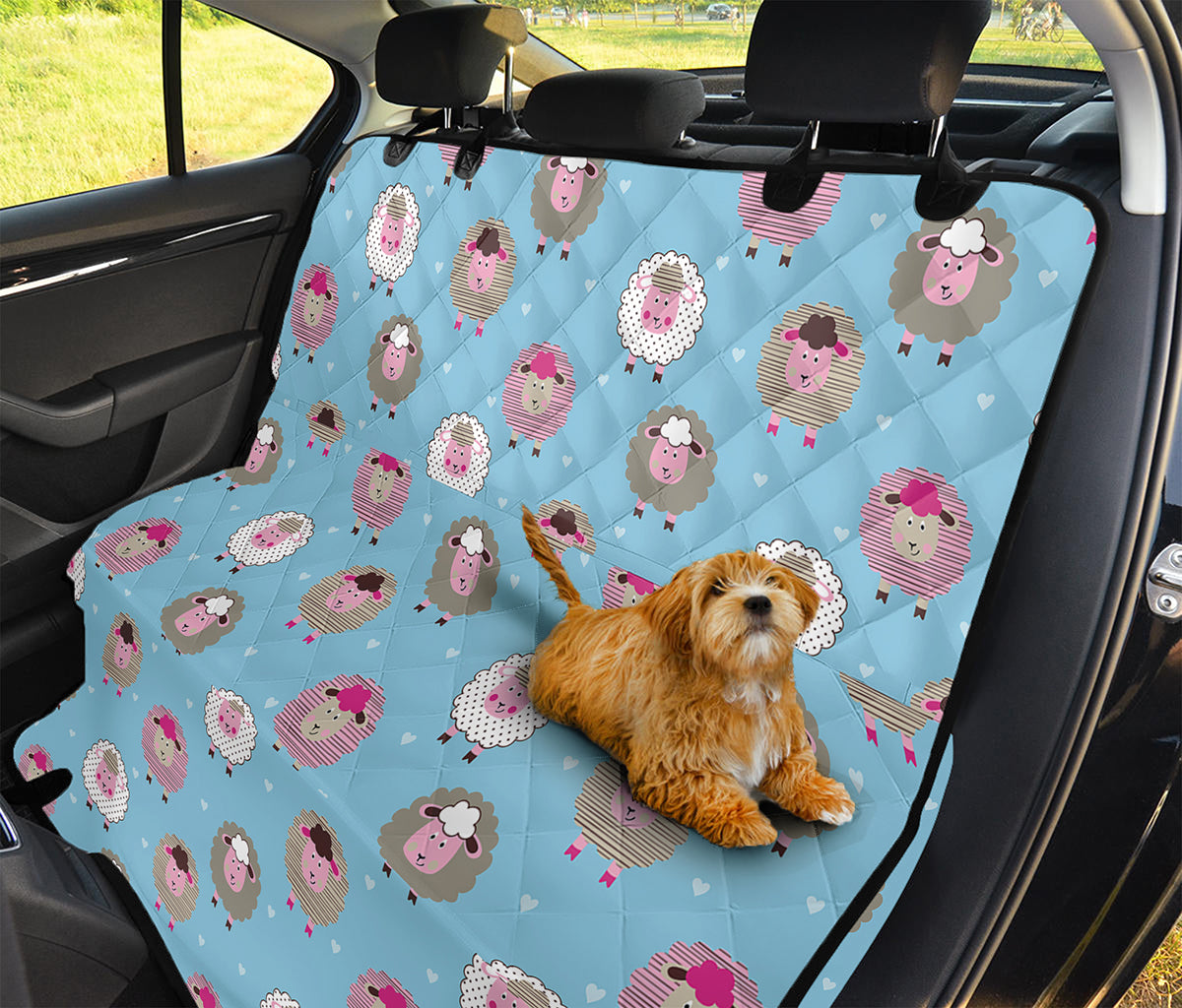 Cartoon Sheep Pattern Print Pet Car Back Seat Cover