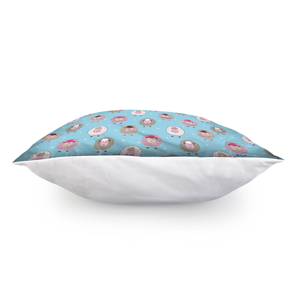 Cartoon Sheep Pattern Print Pillow Cover