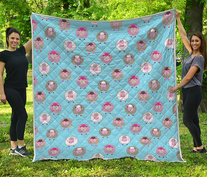 Cartoon Sheep Pattern Print Quilt