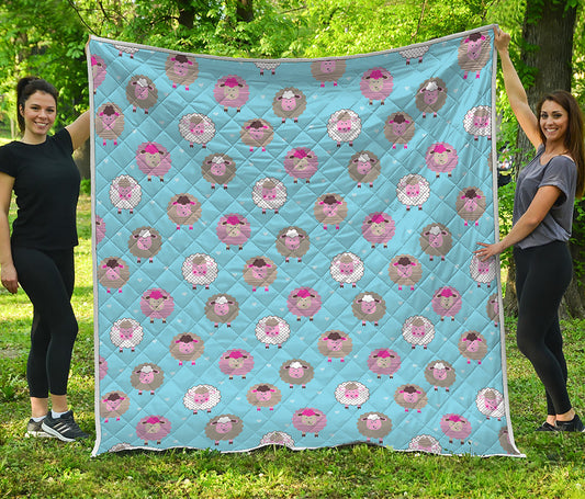 Cartoon Sheep Pattern Print Quilt