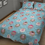 Cartoon Sheep Pattern Print Quilt Bed Set