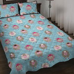 Cartoon Sheep Pattern Print Quilt Bed Set