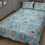 Cartoon Sheep Pattern Print Quilt Bed Set
