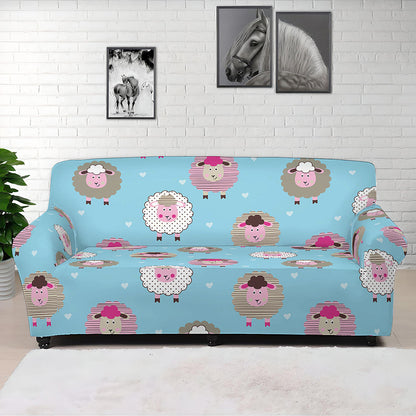 Cartoon Sheep Pattern Print Sofa Cover