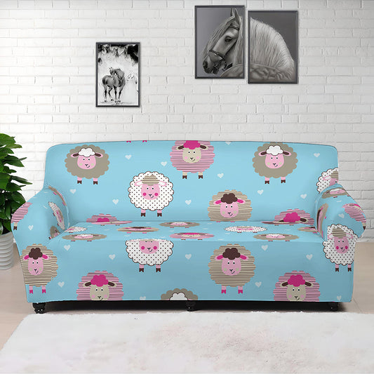 Cartoon Sheep Pattern Print Sofa Cover
