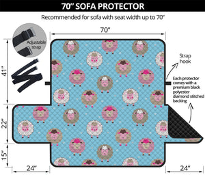 Cartoon Sheep Pattern Print Sofa Protector