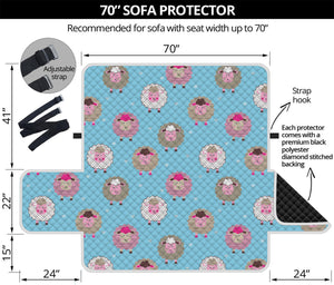 Cartoon Sheep Pattern Print Sofa Protector