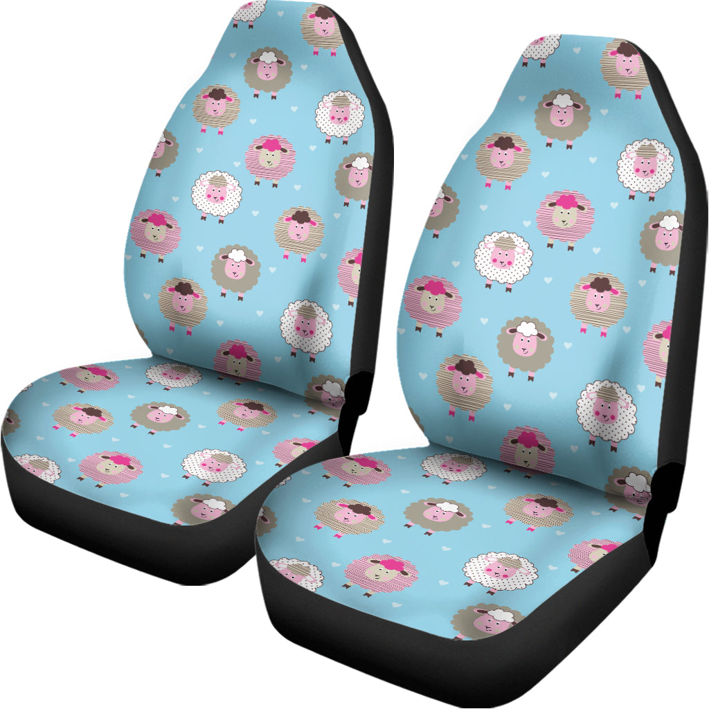 Cartoon Sheep Pattern Print Universal Fit Car Seat Covers