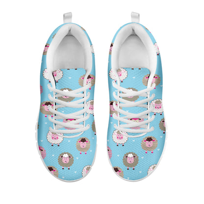 Cartoon Sheep Pattern Print White Sneakers