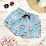 Cartoon Sheep Pattern Print Women's Shorts