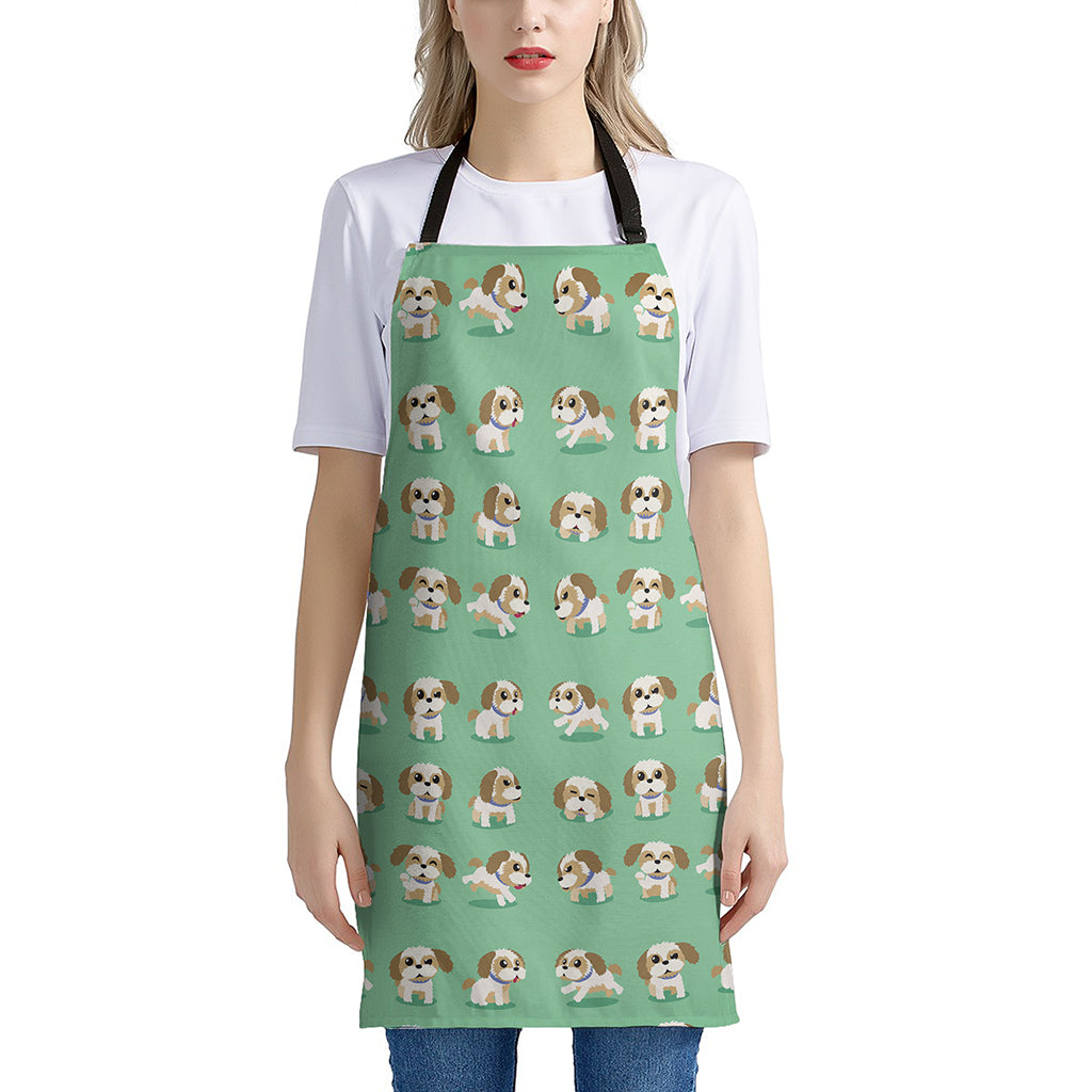 Cartoon Shih Tzu Pattern Print Apron