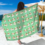 Cartoon Shih Tzu Pattern Print Beach Sarong Wrap