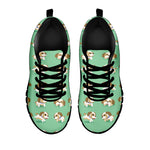 Cartoon Shih Tzu Pattern Print Black Sneakers