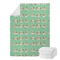 Cartoon Shih Tzu Pattern Print Blanket