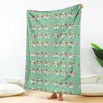 Cartoon Shih Tzu Pattern Print Blanket