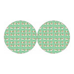 Cartoon Shih Tzu Pattern Print Car Coasters