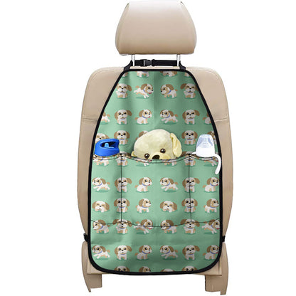 Cartoon Shih Tzu Pattern Print Car Seat Organizers