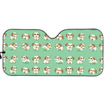 Cartoon Shih Tzu Pattern Print Car Sun Shade