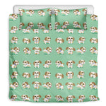 Cartoon Shih Tzu Pattern Print Duvet Cover Bedding Set