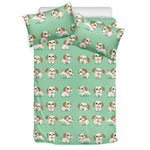 Cartoon Shih Tzu Pattern Print Duvet Cover Bedding Set