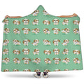 Cartoon Shih Tzu Pattern Print Hooded Blanket