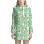 Cartoon Shih Tzu Pattern Print Hoodie Dress